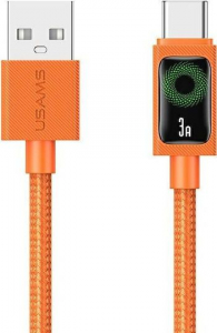 USAMS U92 USB-A - USB-C adat- &eacute;s t&ouml;ltők&aacute;bel 1,2m narancss&aacute;rga (SJ772USB02)