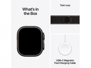 Apple Watch Ultra 3 GPS+Cellular 49mm fekete tit&aacute;ntok, fekete-hamusz&uuml;rke terep p&aacute;nt M/L m&eacute;ret (MF1H4QH/A)