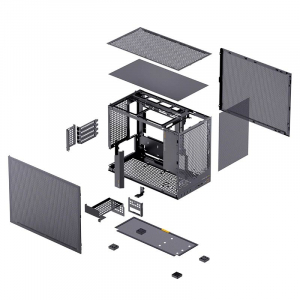 Jonsbo D32 PRO MESH Black t&aacute;p n&eacute;lk&uuml;li mATX h&aacute;z fekete
