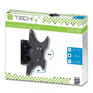 Techly Fali tartó konzol TV LCD/LED/PDP 19-37'' 25 kg VESA dönthető fekete  (301412)