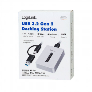 LogiLink USB 3.2 Gen2, 10 Gbit/s, M.2 NVMe (PCIe) dokkol&oacute;&aacute;llom&aacute;s (QP0034)