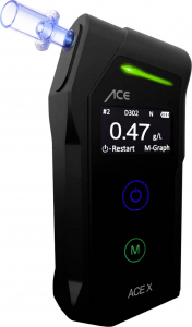 ACE X Alkoholteszter Fekete 0.0 - 5 &permil; Kijelzővel (107069)