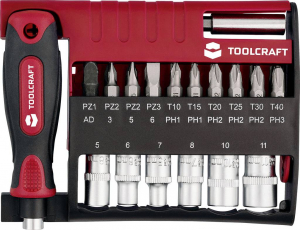 TOOLCRAFT Bit k&eacute;szlet 28 r&eacute;szes Bit tart&oacute;val (TO-10351632)