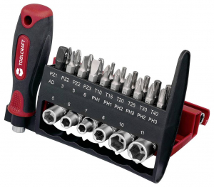 TOOLCRAFT Bit k&eacute;szlet 28 r&eacute;szes Bit tart&oacute;val (TO-10351632)