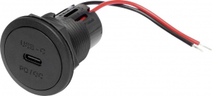 ProCar T&aacute;pell&aacute;t&aacute;s USB-C be&eacute;p&iacute;tett PD/QC aljzat LED n&eacute;lk&uuml;l max. 30 watt Terhelhetős&eacute;g max.=3 A 12 vagy 24 V/DC (67361050)