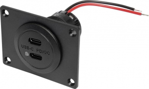 ProCar T&aacute;pell&aacute;t&aacute;s USB-C dupla aljzattal PD/QC LED-del + szerelőlappal Terhelhetős&eacute;g max.=3 A 12 vagy 24 V/DC (67372000)
