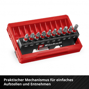 Einhell Bit Taschenbox 11tlg  Bit k&eacute;szlet PH, PZ, Belső hatlap, TX Bit tart&oacute;val (118663)