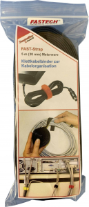 FASTECH&reg; T&eacute;pőz&aacute;r szalag bolyhos &eacute;s horgos f&eacute;l, 5 m x 30 mm, fekete, Fastech 695-330 Bag (698-330-Bag)