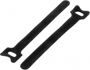 TRU COMPONENTS T&eacute;pőz&aacute;r k&aacute;belk&ouml;tegelő K&ouml;tegel&eacute;shez Bolyhos &eacute;s horgos f&eacute;l (H x Sz) 135 mm x 12 mm Fekete 20 db (TC-12351676)