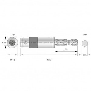 Bernstein E-forgat&oacute;nyomat&eacute;k adapter 1/4 (6.3 mm) 5.0 Nm (max) (4-988-RPM)