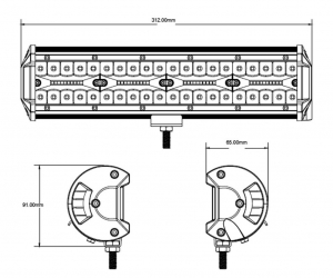 Berger & Schr&ouml;ter Munkaf&eacute;nysz&oacute;r&oacute; 10 V, 12 V, 24 V, 30 V LED Arbeitsscheinwerfer 240 W, 21600 Lumen  Sz&eacute;les k&ouml;zeli mező vil&aacute;g&iacute;t&aacute;s (Sz x Ma x M&eacute;) 312 (K