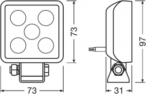 Osram Munkaf&eacute;nysz&oacute;r&oacute; 12 V, 24 V LEDriving CUBE VX70-WD  Sz&eacute;les k&ouml;zeli mező vil&aacute;g&iacute;t&aacute;s (H x Sz x Ma) 97 x 31 x 73 mm 550 lm 6000 K (LEDWL103-WD)