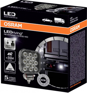 Osram Tolat&oacute;f&eacute;nysz&oacute;r&oacute; 12 V, 24 V LEDriving Reversing VX 120S-WD, quadratischer LED R&uuml;ckfahrscheinwerfer  T&aacute;vols&aacute;gi vil&aacute;g&iacute;t&aacute;s (Sz x Ma x (LEDDL109-WD)