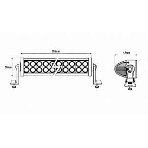 SecoR&uuml;t Munkaf&eacute;nysz&oacute;r&oacute; 12 V/DC, 24 V/DC  Sz&eacute;les k&ouml;zeli mező vil&aacute;g&iacute;t&aacute;s (Sz x Ma x M&eacute;) 655 x 30 x 47 mm 4400 lm (LB0122)