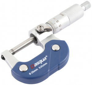 Dasqua Mikrom&eacute;ter 0 - 25 mm Leolvas&aacute;s: 0.01 mm (4111-5205 + 8511-0060)