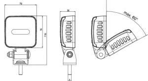 WAS Tolat&oacute;f&eacute;nysz&oacute;r&oacute; 12 V/DC, 24 V/DC, 36 V/DC, 48 V/DC, 70 V/DC W263  Sz&eacute;les k&ouml;zeli mező vil&aacute;g&iacute;t&aacute;s (Sz x Ma x M&eacute;) 76 x 116 x 36 mm 805 lm (2172 W263)