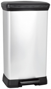 CURVER Deco bin metalics  Szemeteskuka 50 l (Sz x Ma x M&eacute;) 390 x 720 x 290 mm Ez&uuml;st, Fekete 1 db (240643)