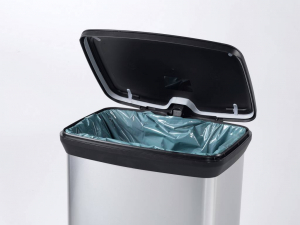 CURVER Deco bin metalics  Szemeteskuka 50 l (Sz x Ma x M&eacute;) 390 x 720 x 290 mm Ez&uuml;st, Fekete 1 db (240643)