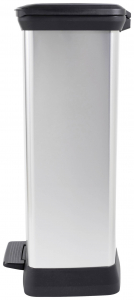CURVER Deco bin metalics  Szemeteskuka 46 l (Sz x Ma x M&eacute;) 407 x 749 x 307 mm Ez&uuml;st, Fekete 1 db (254620)