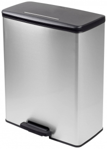 CURVER Deco bin slim  Szemeteskuka 65 l (Sz x Ma x M&eacute;) 480 x 615 x 280 mm Ez&uuml;st, Fekete 1 db (254610)