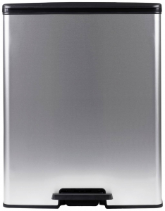CURVER Deco bin slim  Szemeteskuka 65 l (Sz x Ma x M&eacute;) 480 x 615 x 280 mm Ez&uuml;st, Fekete 1 db (254610)