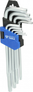 Brilliant Tools Hajl&iacute;tott csavarh&uacute;z&oacute; k&eacute;szlet T 10, T 15, T 20, T 25, T 27, T 30, T 40, T 45, T 50 9 r&eacute;szes (BT044009)