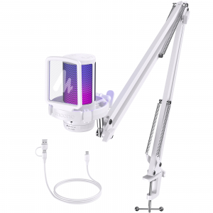 Maono DGM20S USB Streamer/Gamer Mikrofon Kit RGB - Feh&eacute;r (DGM20S white)