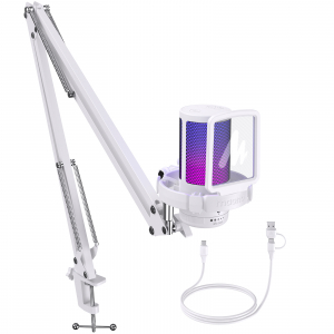 Maono DGM20S USB Streamer/Gamer Mikrofon Kit RGB - Feh&eacute;r (DGM20S white)