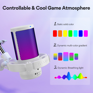 Maono DGM20S USB Streamer/Gamer Mikrofon Kit RGB - Feh&eacute;r (DGM20S white)