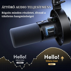 Maono PD300XS USB/XLR Dynamic Streamer/Podcast Mikrofon + Tart&oacute;kar Kit - Fekete (PD300XS black)
