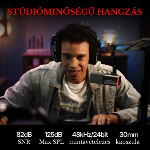 Maono PD100WS Vezet&eacute;k N&eacute;lk&uuml;li Streamer Mikrofon RGB + Tart&oacute;kar Kit- Fekete (PD100WS black)