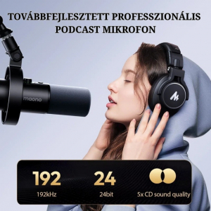 Maono PD300X USB/XLR Dynamic Streamer/Podcast Mikrofon - Fekete (PD300X black)