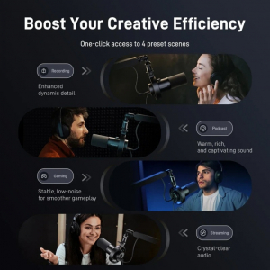Maono PD300X USB/XLR Dynamic Streamer/Podcast Mikrofon - Fekete (PD300X black)