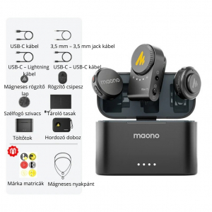 Maono Wave T5 Csiptethető Vezet&eacute;k N&eacute;lk&uuml;li Zajszűrős Mikrofon Kit (WVT5 black)