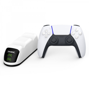 Dobe Playstation 5 Dual Sense/Edge Dupla T&ouml;ltő&aacute;llom&aacute;s - Feh&eacute;r (TP5-0515)