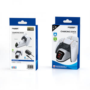 Dobe Playstation 5 Dual Sense/Edge Dupla T&ouml;ltő&aacute;llom&aacute;s - Feh&eacute;r (TP5-0515)