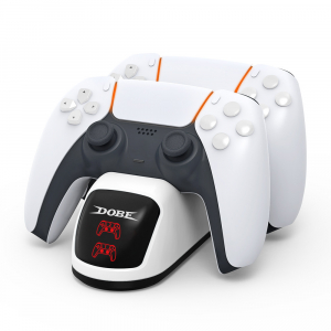 Dobe Playstation 5 Dual Sense/Edge Dupla T&ouml;ltő&aacute;llom&aacute;s - Feh&eacute;r (TP5-0515)