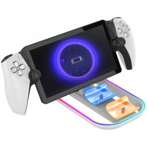iPega - 3 in 1 T&ouml;ltő&aacute;llom&aacute;s PlayStation Portal &amp; PS5 Dualsense kontrollerekhez RGB (PG-P5P03)