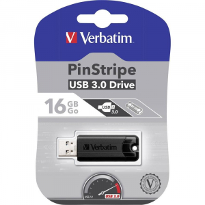 Pen Drive 16GB Verbatim PinStripe USB 3.0 fekete (49316)