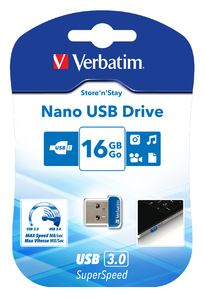 Pen Drive 16GB Verbatim Store 'n' Stay Nano USB 3.0 (98709)