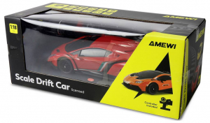 Amewi 1:18 RC modellaut&oacute; Elektro Drift Veneno Drift Car Piros Brushed 4WD RtR 2,4 GHz Akkuval &eacute;s t&ouml;ltők&aacute;bellel, Takar&eacute;kos k&eacute;szlet (21116)