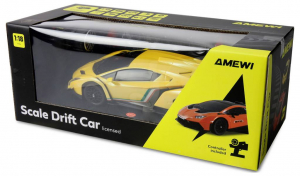 Amewi 1:18 RC modellaut&oacute; Elektro Drift Veneno Drift Car S&aacute;rga Brushed 4WD RtR 2,4 GHz Akkuval &eacute;s t&ouml;ltők&aacute;bellel, Takar&eacute;kos k&eacute;szlet (21115)