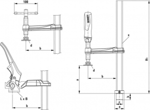 BESSEY Munkapad adapter Szor&iacute;t&aacute;si sz&eacute;less&eacute;g (max.):200 mm (TW16-20-10H)