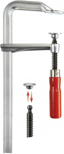 BESSEY Teljesen ac&eacute;l csavaros gyorsszor&iacute;t&oacute; fa foganty&uacute;val, GZ  , feszt&aacute;v: 250 mm, visszavon&aacute;s: 120 mm (GZ25)