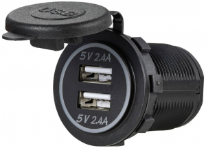 VOLTCRAFT USB dupla aljzat 12-24V 4.8A v&eacute;dőfed&eacute;llel 12/24 V (VC-14491020)