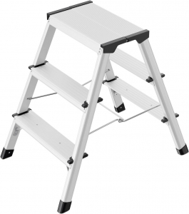 Hailo D60  Alum&iacute;nium Kettős &ouml;sszehajthat&oacute; fell&eacute;pő &Ouml;sszecsukhat&oacute; Munkamagass&aacute;g (max.): 235 cm Ez&uuml;st, Fekete 2.8 kg (4443-701)