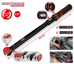 KS Tools ERGOTORQUEprecision  Nyomat&eacute;kkulcs Racsnival 1/2 (12.5 mm) 80 - 420 Nm (516.1482)