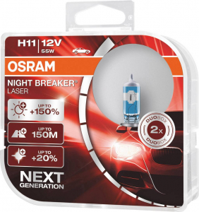 Osram Halog&eacute;n f&eacute;nyforr&aacute;s Night Breaker Laser Next Generation H11 55 W 12 V (64211NL-2HB)