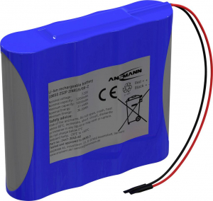 Ansmann 2S2P Akkupack 4x 18650 Kabel Li-Ion 7.2V 5200mAh Akkucsomag Cellasz&aacute;m: 4 L&iacute;tiumion 7.2 V 5200 mAh (2447-3043-60)