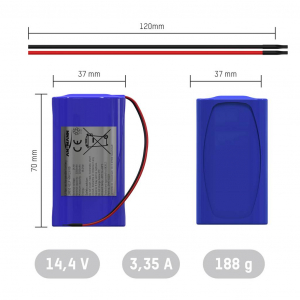 Ansmann 4S1P Akkucsomag Cellasz&aacute;m: 4 Elem- &eacute;s akkum&eacute;ret: 18650 K&aacute;bel L&iacute;tiumion 14.4 V 3350 mAh (2447-0119)